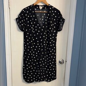A New Day Black Mini Dress with White Dots